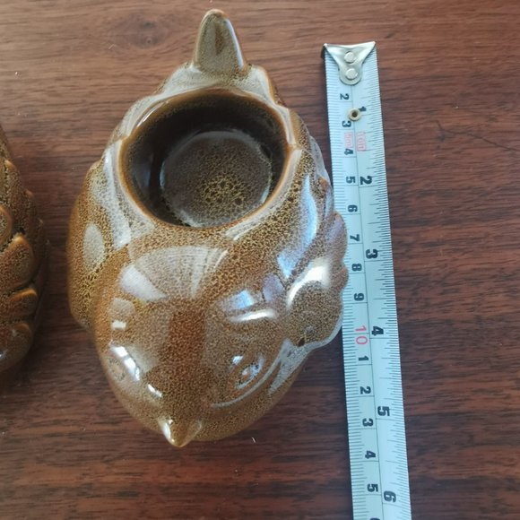 VTG PartyLite Brown Birds Set of 2 Ceramic Tealight Votive Holders 5.25" - Picture 8 of 11